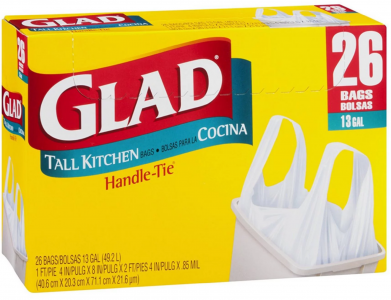 Glad Tall Kitchen Handle-Tie Trash Bags - 13 Gallon